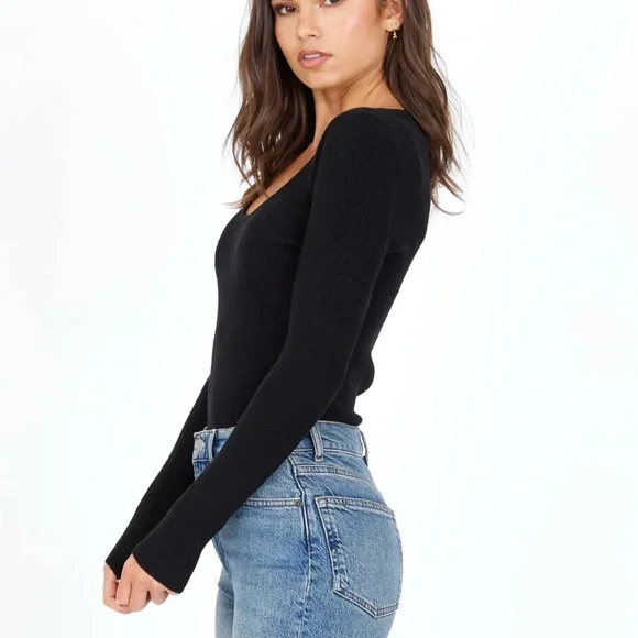 NWT- One Grey Day Fica Bodysuit in Black- Size Large - Picture 9 of 9